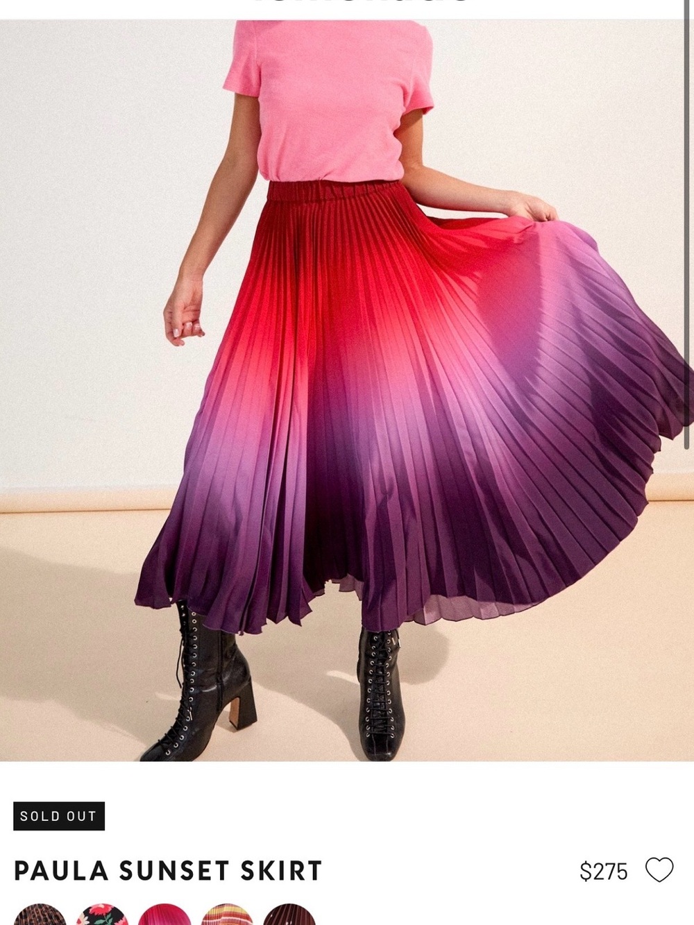 Ombre Pleated Midi Skirt - French brand - Picture 8 of 8